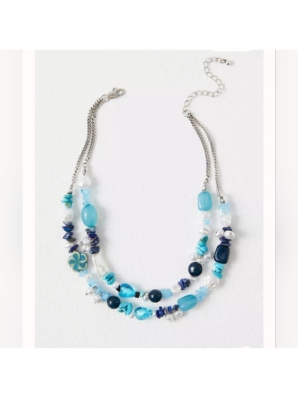 NWT Free People Steal The Show Choker Turquoise Blue